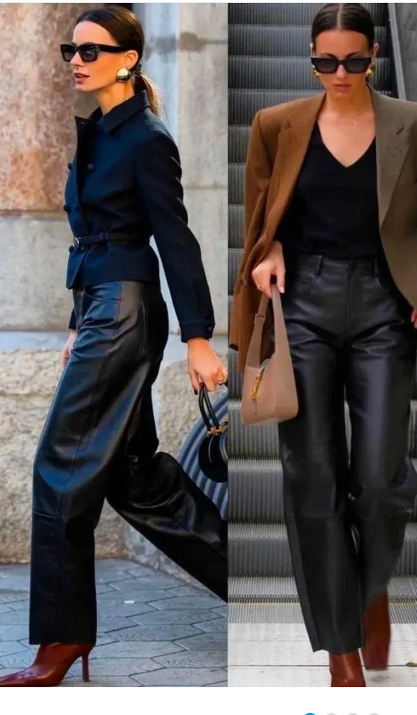 Pantalone pelle nero