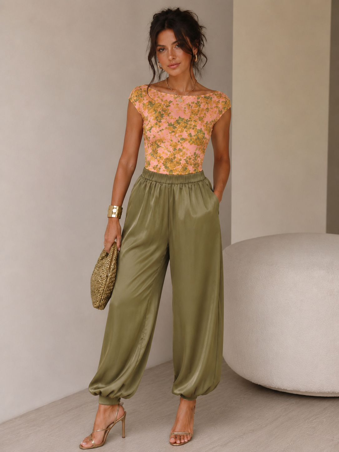 Pantalone lumina raso