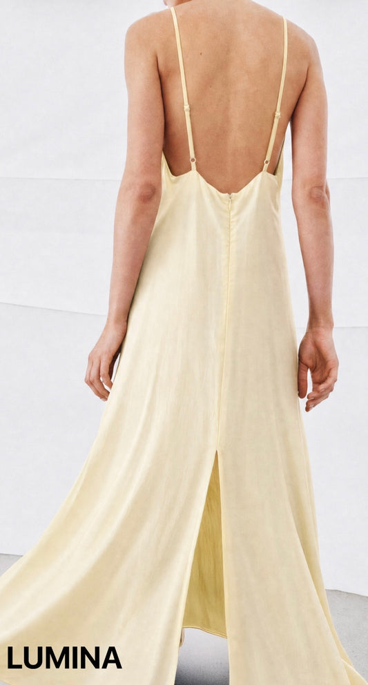 Vestito giallo burro lumina